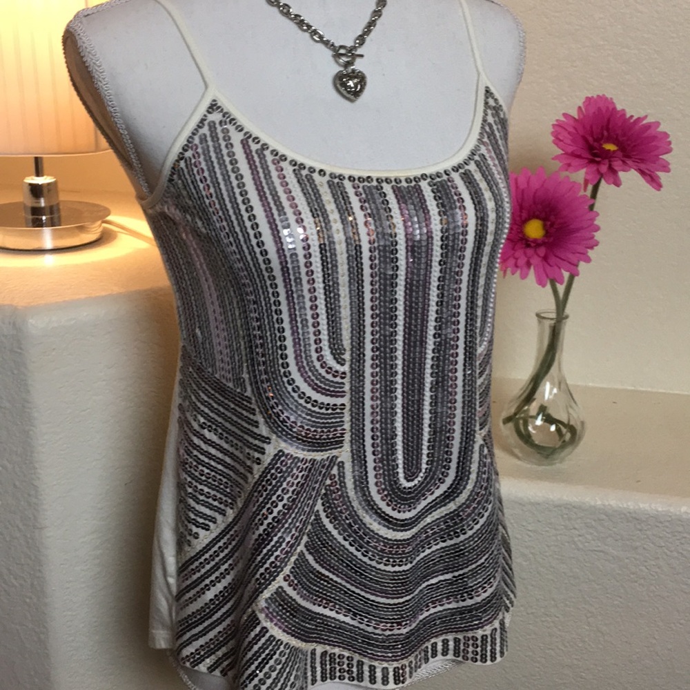 Tri- colored Sequins Tank Top NWT